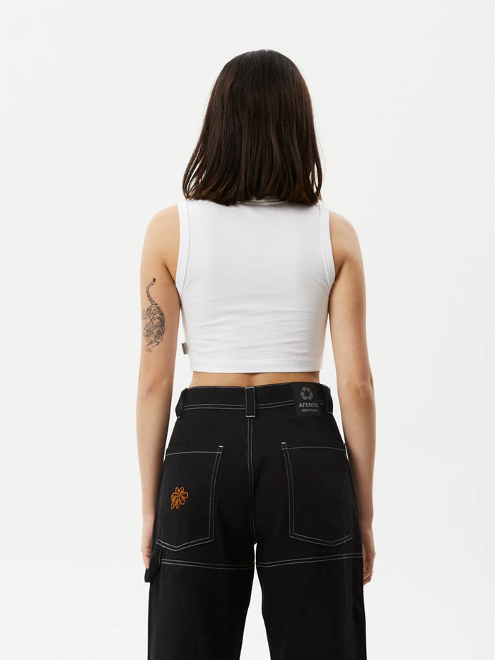 Daisy - Recycled Cropped Singlet | White-Image 3