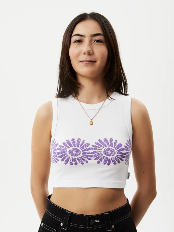 Daisy - Recycled Cropped Singlet | White-Image 5