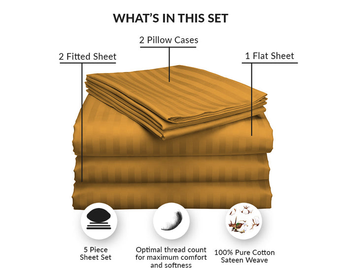 Dark Golden Stripe Split Sheet