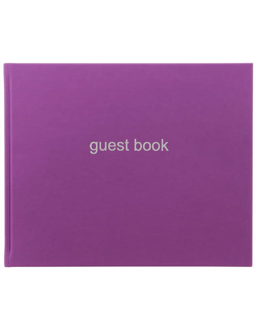 Dazzle Quarto Landscape Ruled Guest Book Purple#color_purple
