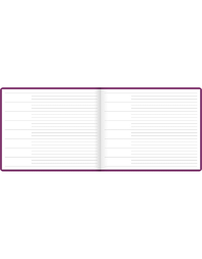 Dazzle Quarto Landscape Ruled Guest Book Purple#color_purple