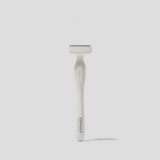 Zenagen Derm Stamp scalp microneedling tool designed to support scalp stimulation and improve absorption of hair growth treatments.
