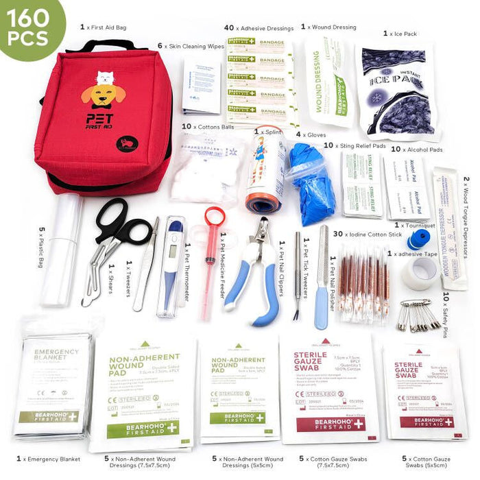 Dog First Aid Kit 160pcs Medical Case