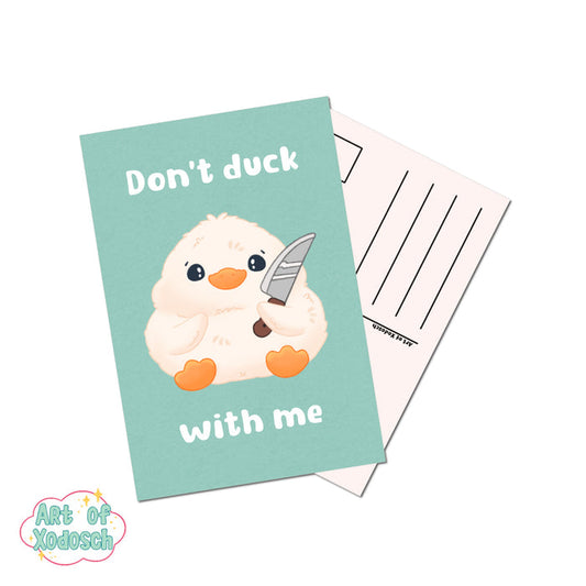 don’t duck with me postcard