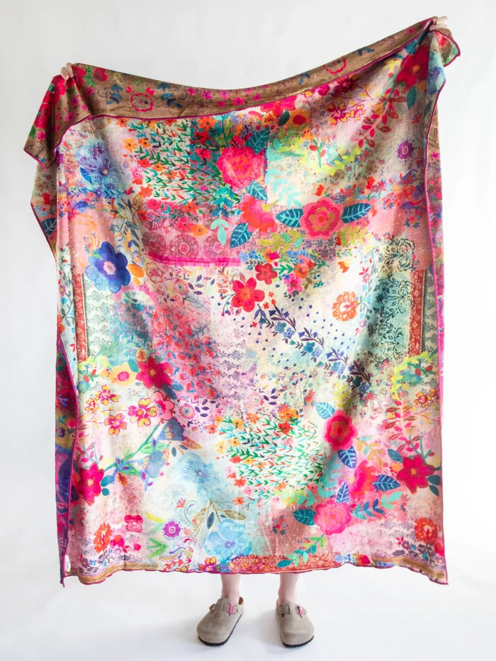 Reversible Cozy Throw Blanket - Jewel Border-view 3