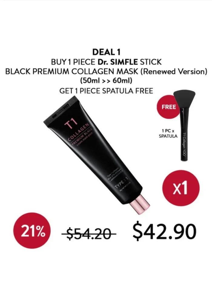 [DR. SIMFLE] Stick Black Premium T1 Collagen 100 Mask 60ml
