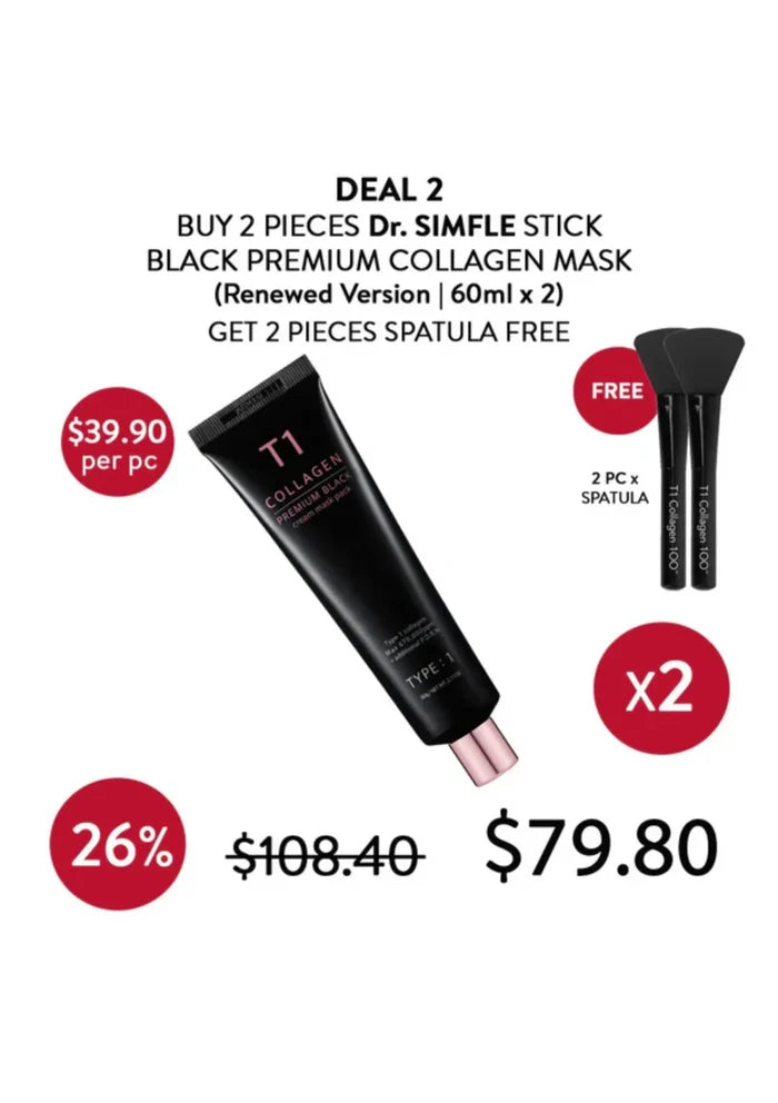 [DR. SIMFLE] Stick Black Premium T1 Collagen 100 Mask 60ml