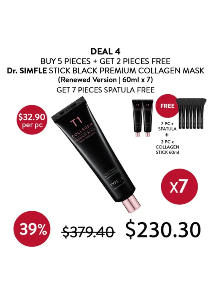[DR. SIMFLE] Stick Black Premium T1 Collagen 100 Mask 60ml