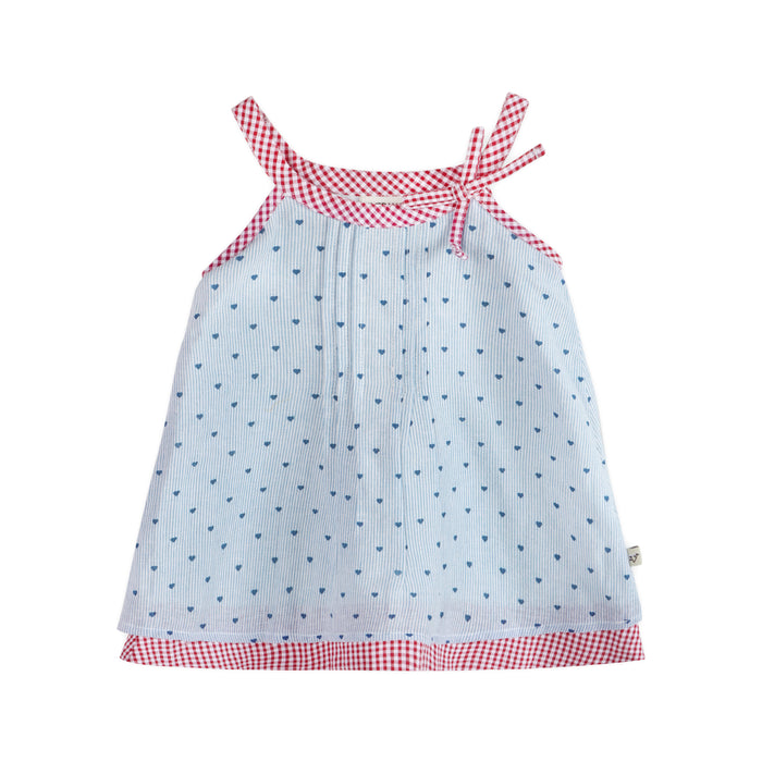 Elara Ditsy Hearts Baby Dress Front (Organic)