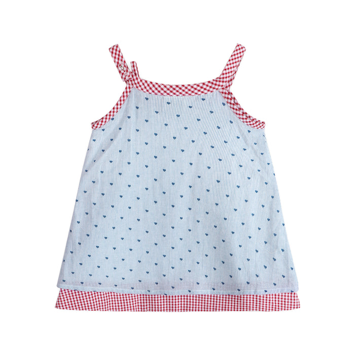 Elara Ditsy Hearts Baby Dress Back (Organic)