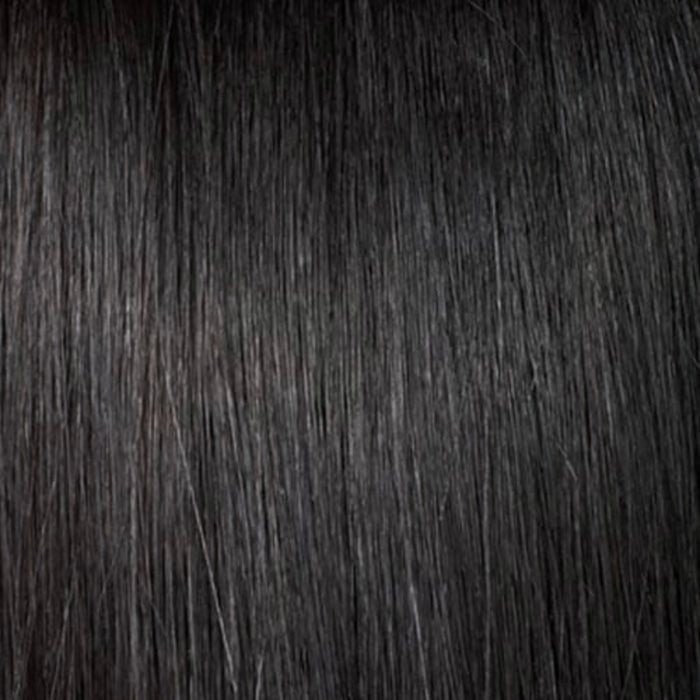 Close-up of OUTRE kinky passion twist hair extensions in natural black smooth texture