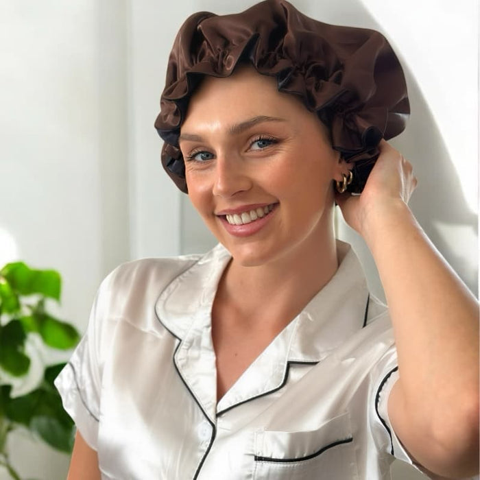 Espresso Noir Vegan Silk Bonnet
