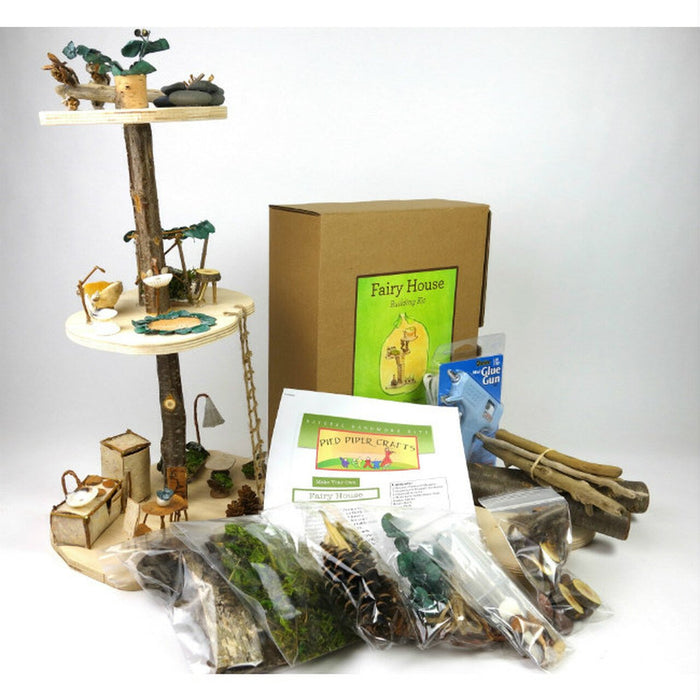Fairy House Kit - wood, silk, natural Art and Crafts for open-ended play - Title: Default Title
