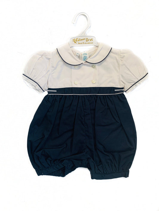 Feltman Girls Double Breasted Bubble-Navy