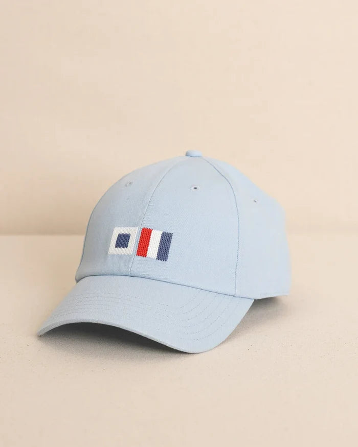Flag Leather Strap Hat ( Blue)