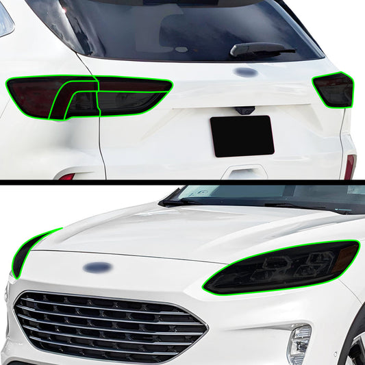 Full Headlight Taillight Precut Smoked PPF Tint Kit Overlay Film Fits Ford Escape 2020 - 2022 - Bogar Tech Designs