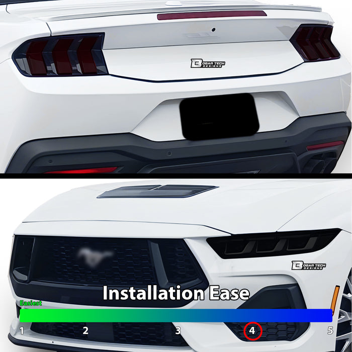 Full Headlight Taillight Precut Smoked PPF Tint Kit Film Overlay Fits Ford Mustang 2024 - 2025 - Bogar Tech Designs