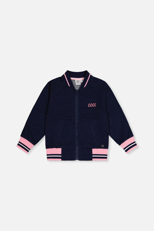 French Terry Jacket Navy Blue Denim-0