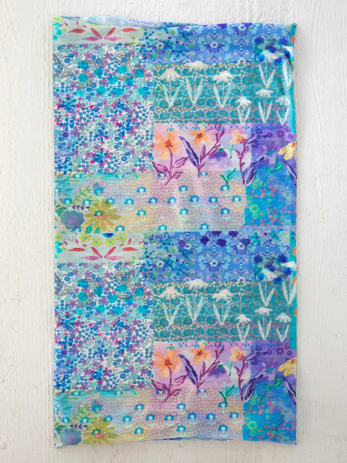 Full Boho Bandeau® Headband - Blue Watercolor Patchwork-view 2