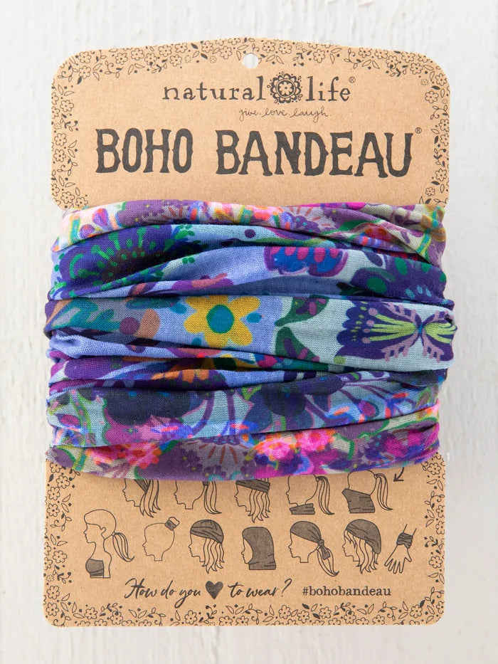Full Boho Bandeau® Headband - Border Folk Garden-view 3