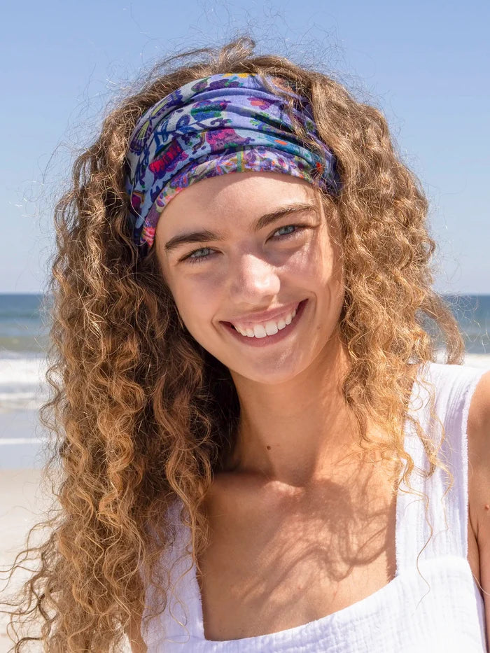Full Boho Bandeau® Headband - Border Folk Garden-view 4