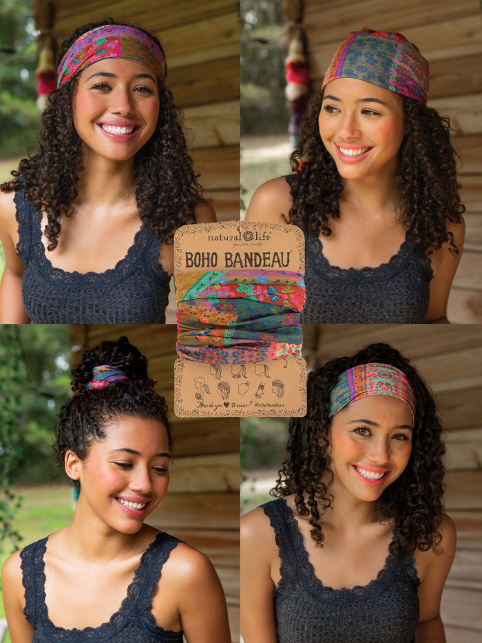 Full Boho Bandeau® Headband - Multi Patchwork-view 1