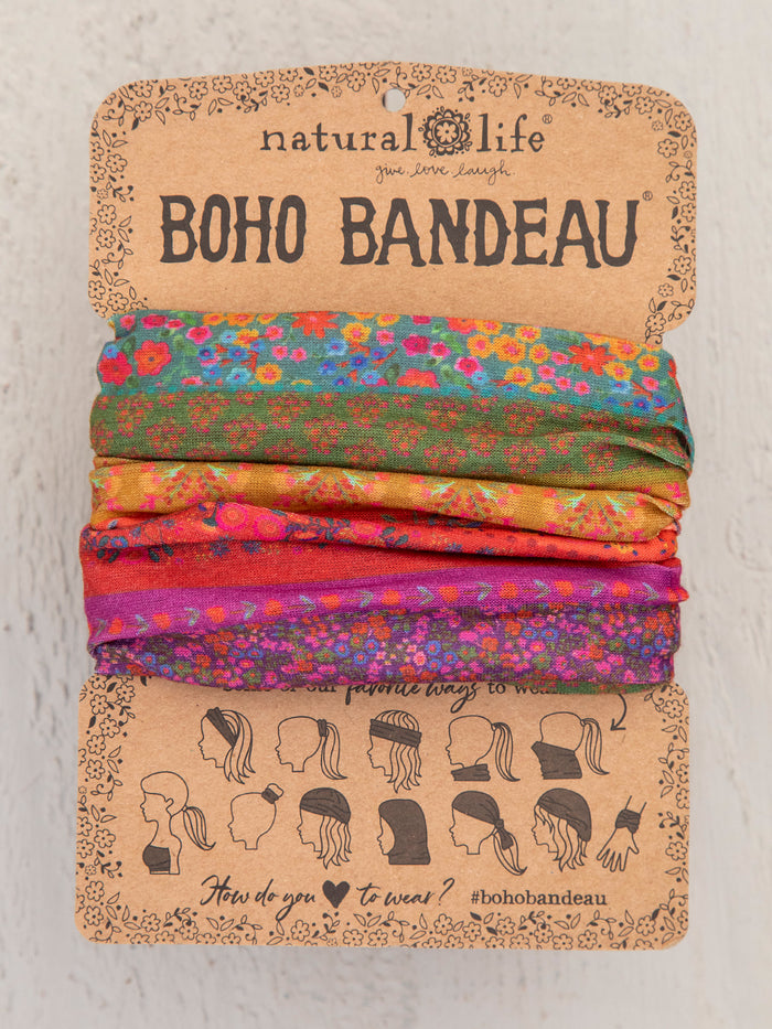 Full Boho Bandeau Headband - Rainbow Borders-view 2