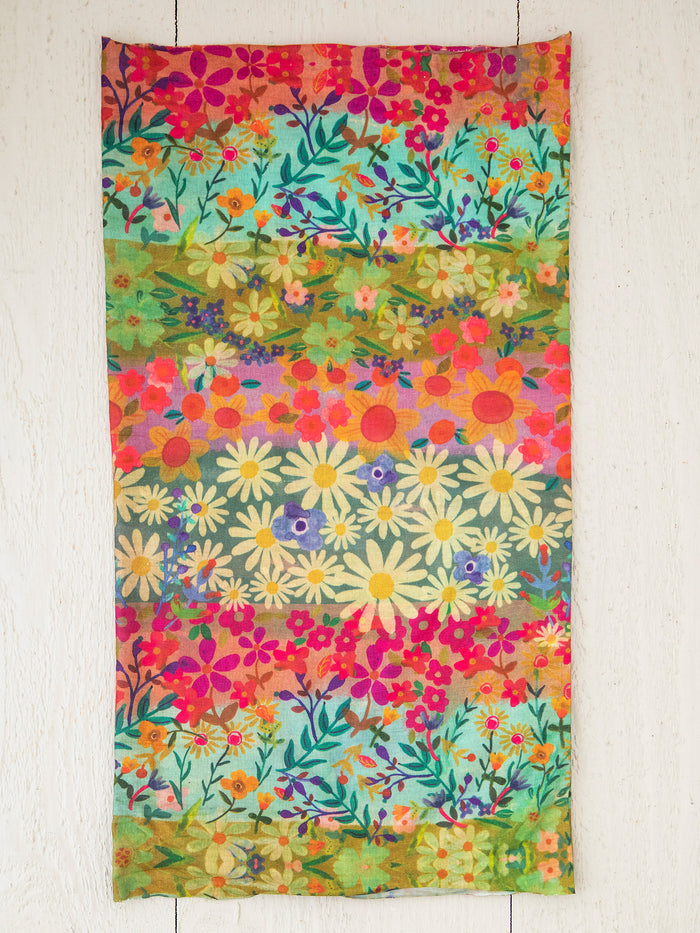 Full Printed Boho Bandeau Headband - Wildflower Border-view 4