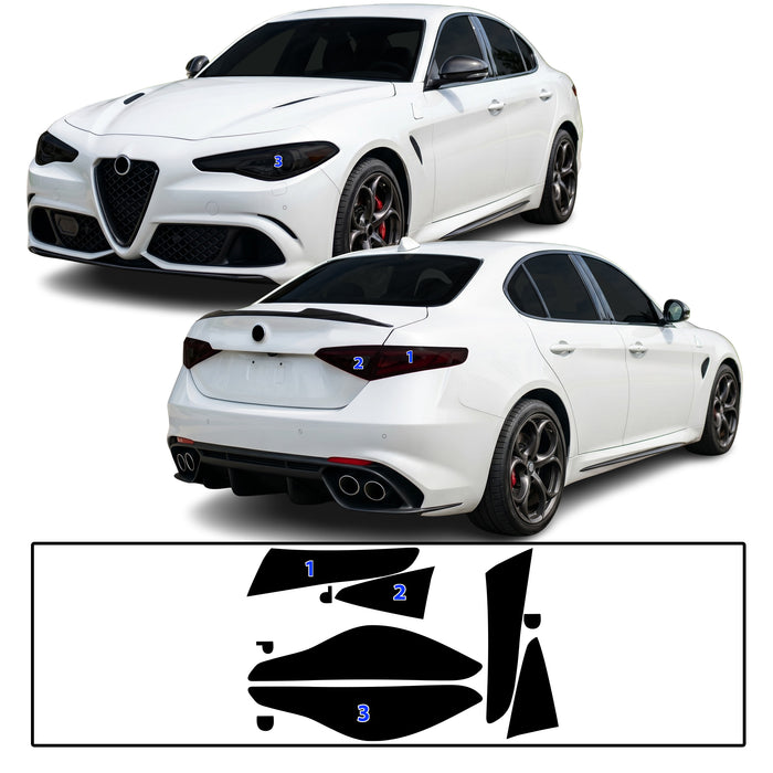 Full Headlight Taillight 2016–2026 Dark Smoke Headlight & Taillight Tint Kit – Precut Vinyl Lens Overlays
