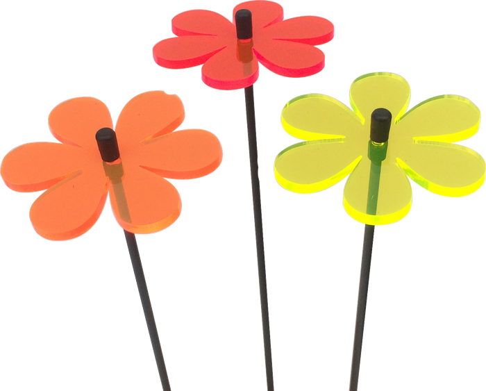 Garden Décor Ornament Set of 3 SunCatcher Daisy Colourful Flower