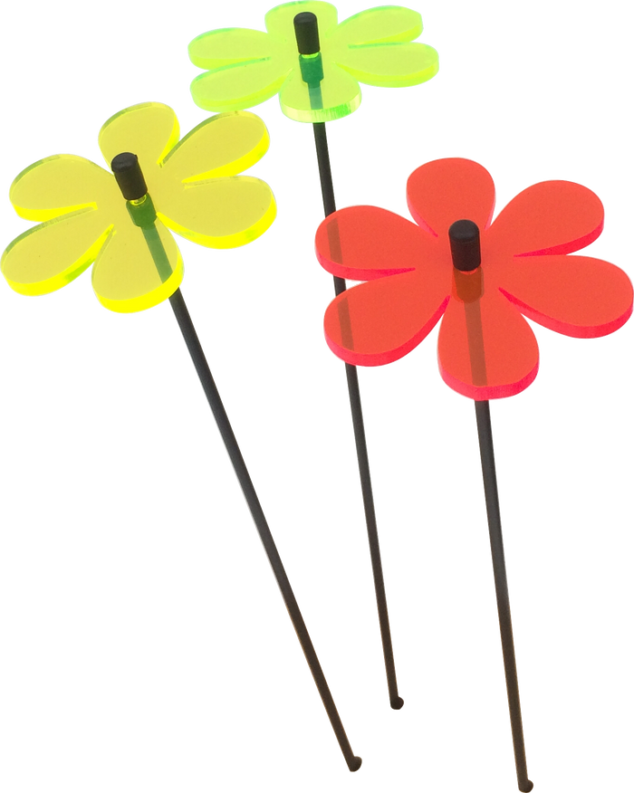 Garden Décor Ornament Set of 3 SunCatcher Daisy Colourful Flower