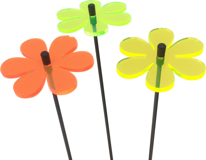 Garden Décor Ornament Set of 3 SunCatcher Daisy Colourful Flower