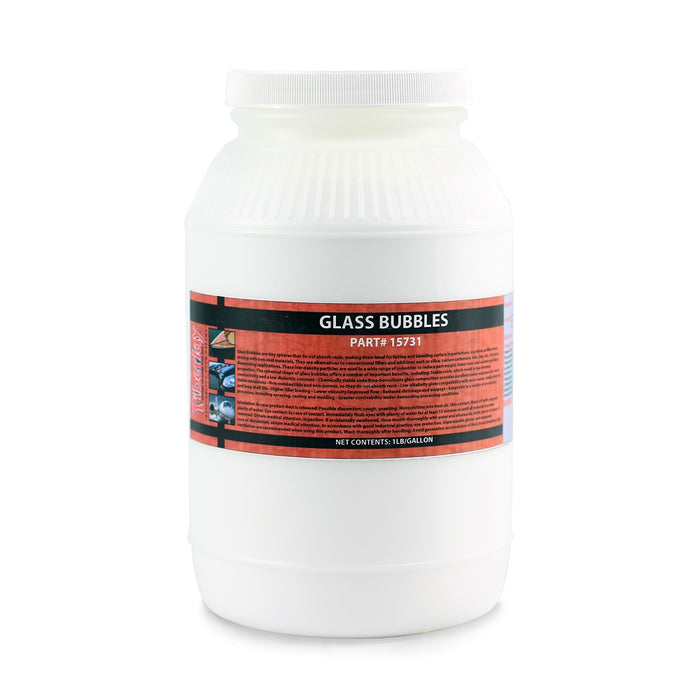 Gallon/ 1 lb. container of glass bubbles which are hollow glass microspheres to be used with resin.