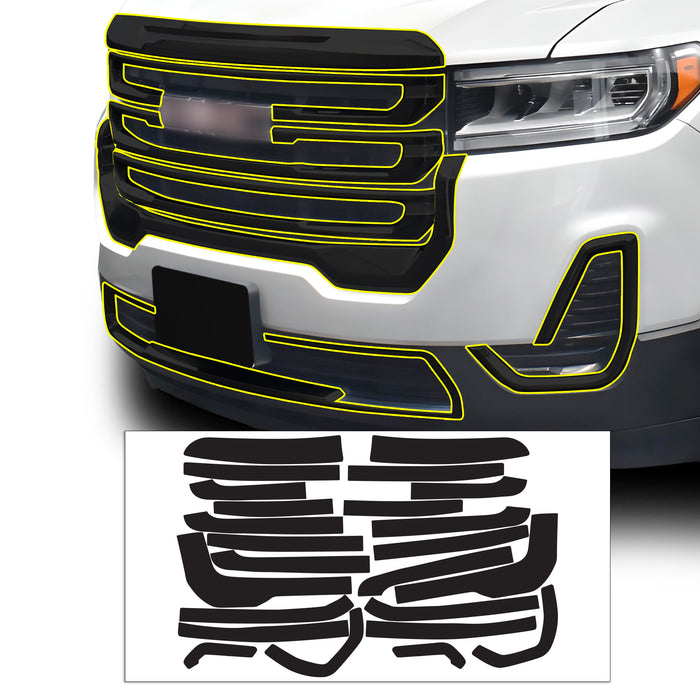Vinyl Chrome Delete Grille Side Window Blackout Decal Stickers Overlay Film Fits GMC Acadia 2017 - 2023 - Bogar Tech Designs