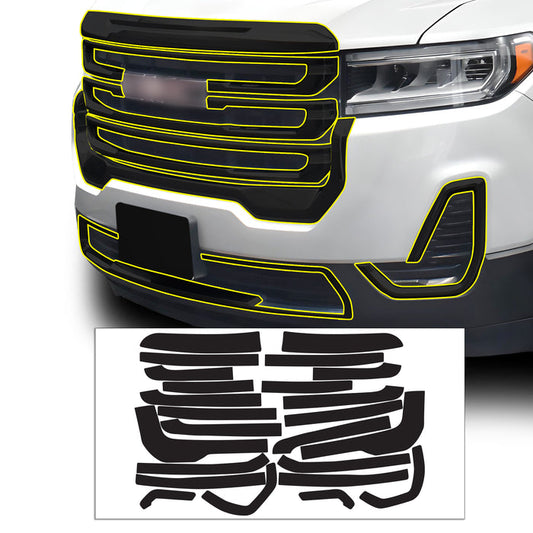 Vinyl Chrome Delete Grille Side Window Blackout Decal Stickers Overlay Film Fits GMC Acadia 2017 - 2023 - Bogar Tech Designs