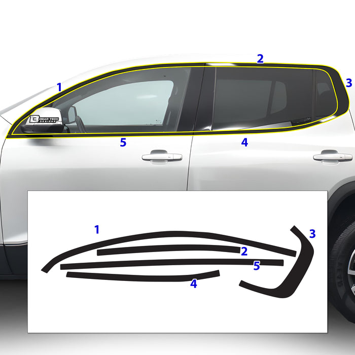 Vinyl Chrome Delete Grille Side Window Blackout Decal Stickers Overlay Film Fits GMC Acadia 2017 - 2023 - Bogar Tech Designs