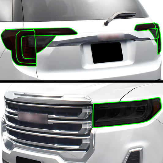 Full Headlight Taillight Precut Smoked PPF Tint Kit Overlay Film Fits GMC Acadia 2020 - 2023 - Bogar Tech Designs