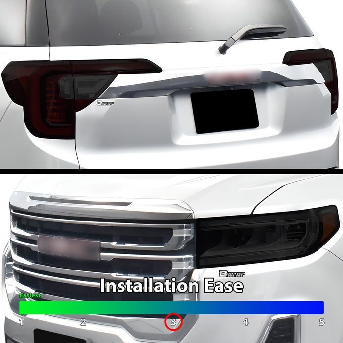Full Headlight Taillight Precut Smoked PPF Tint Kit Overlay Film Fits GMC Acadia 2020 - 2023 - Bogar Tech Designs