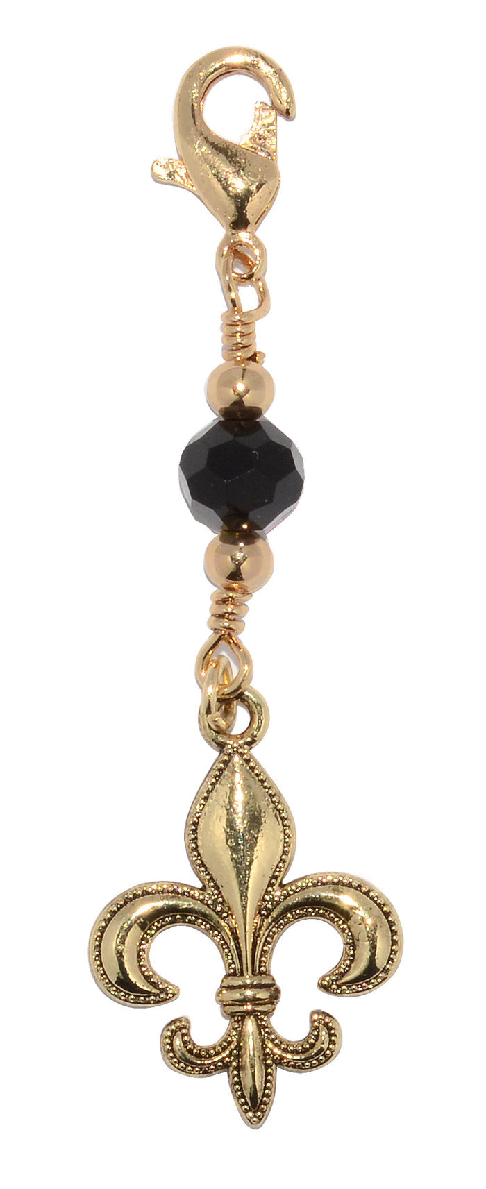 Gold Fleur-de-lis Charm - Mini Elegant Hair Accessory front view
