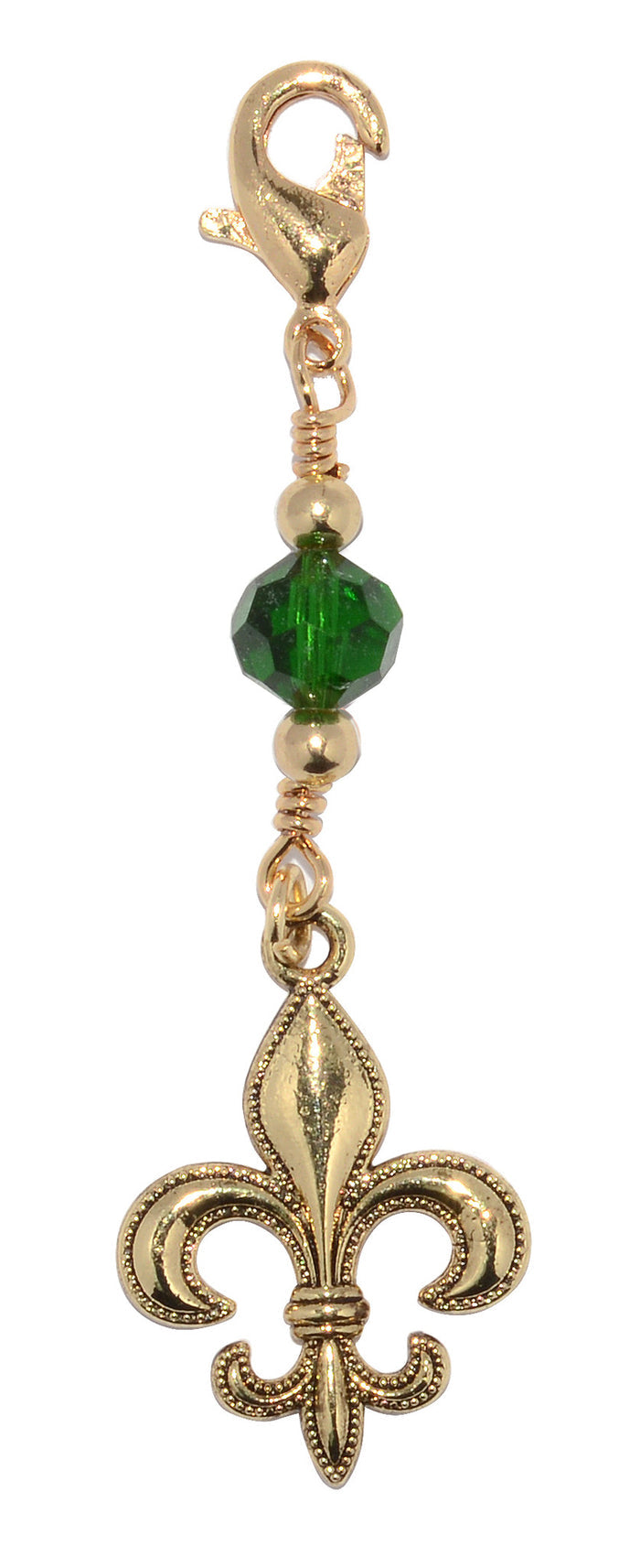 Gold Fleur-de-lis Charm - Mini Elegant Hair Accessory front view