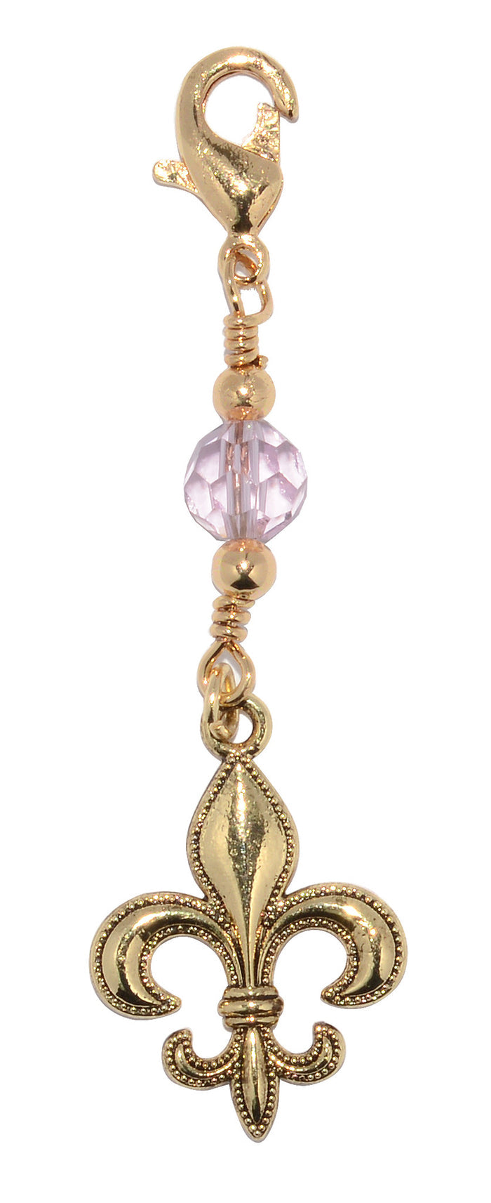 Gold Fleur-de-lis Charm - Mini Elegant Hair Accessory front view