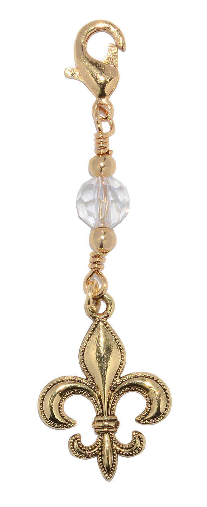 Gold Fleur-de-lis Charm - Mini Elegant Hair Accessory front view