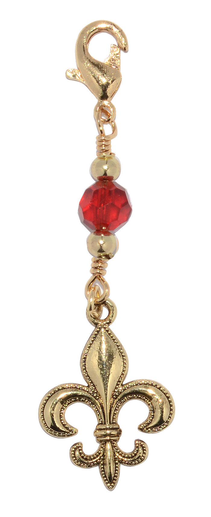 Gold Fleur-de-lis Charm - Mini Elegant Hair Accessory front view