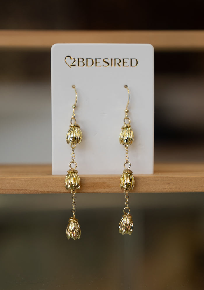 Gold Pikake Earrings