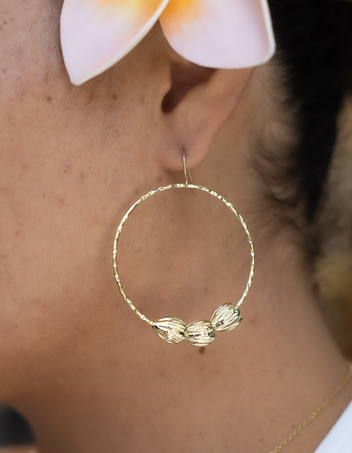Gold Pikake Earrings