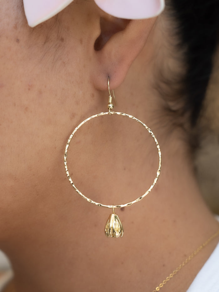 Gold Pikake Earrings
