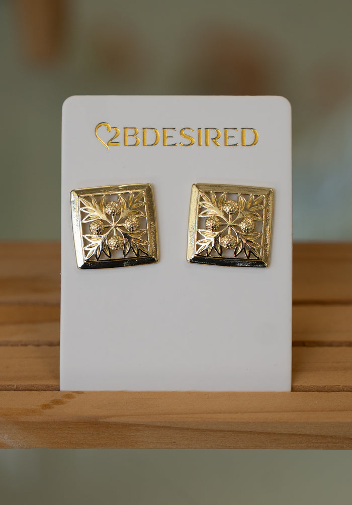 Gold Quilt Earrings