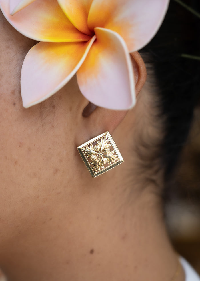 Gold Quilt Earrings