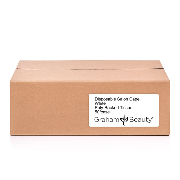 Graham Disposable Barber & Salon Cape #86786 WHITE- (50 per case) - Limit 2 Case - Palms Fashion Inc.