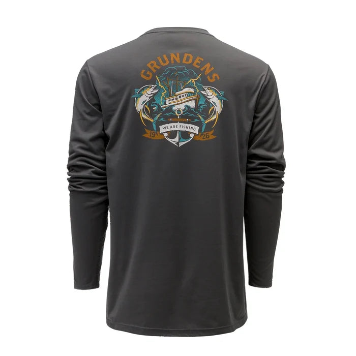 Grundens Tuna Tattoo LS Tech Tee - Spawn Fly Fish - Grundens